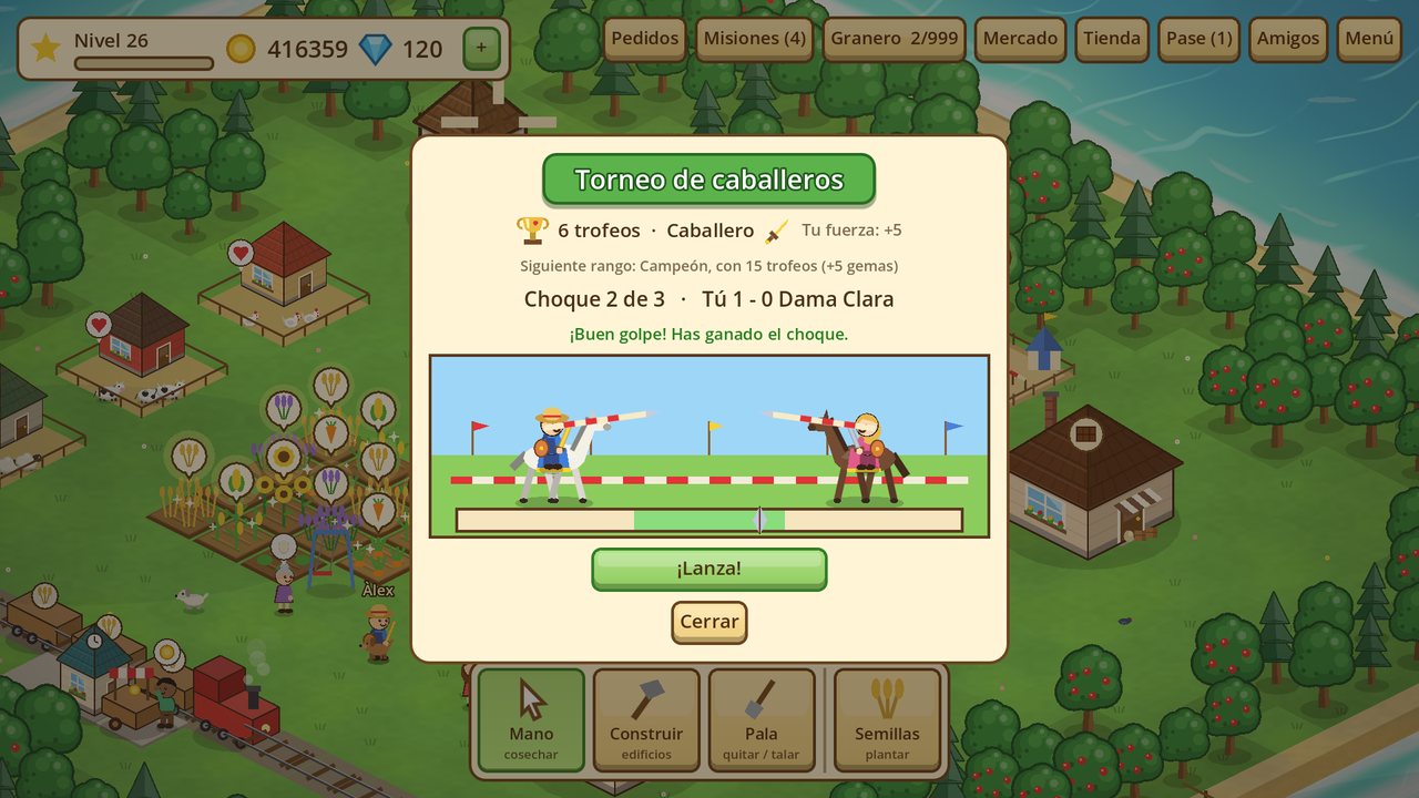 Justa a caballo entre dos caballeros en el torneo